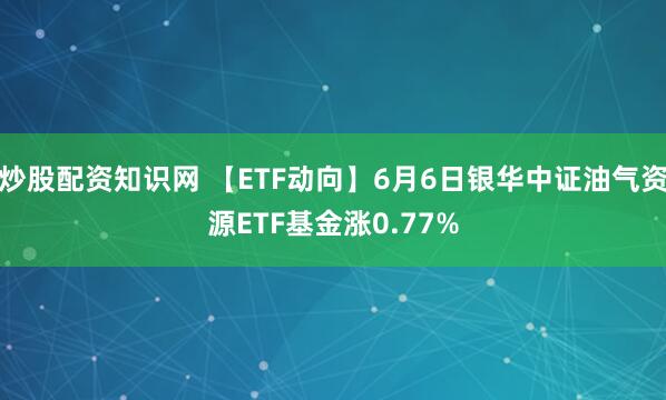 炒股配资知识网 【ETF动向】6月6日银华中证油气资源ETF基金涨0.77%