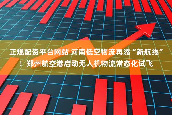 正规配资平台网站 河南低空物流再添“新航线”！郑州航空港启动无人机物流常态化试飞